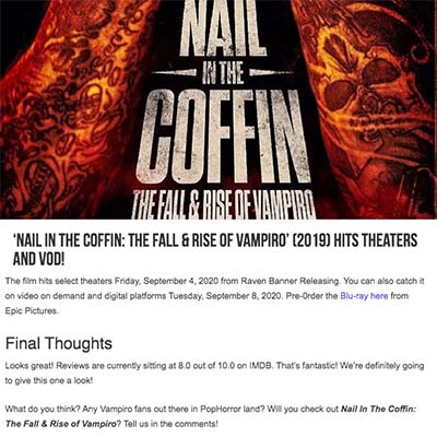 ‘Nail In The Coffin: The Fall & Rise Of Vampiro’ (2019) Hits Theaters and VOD!